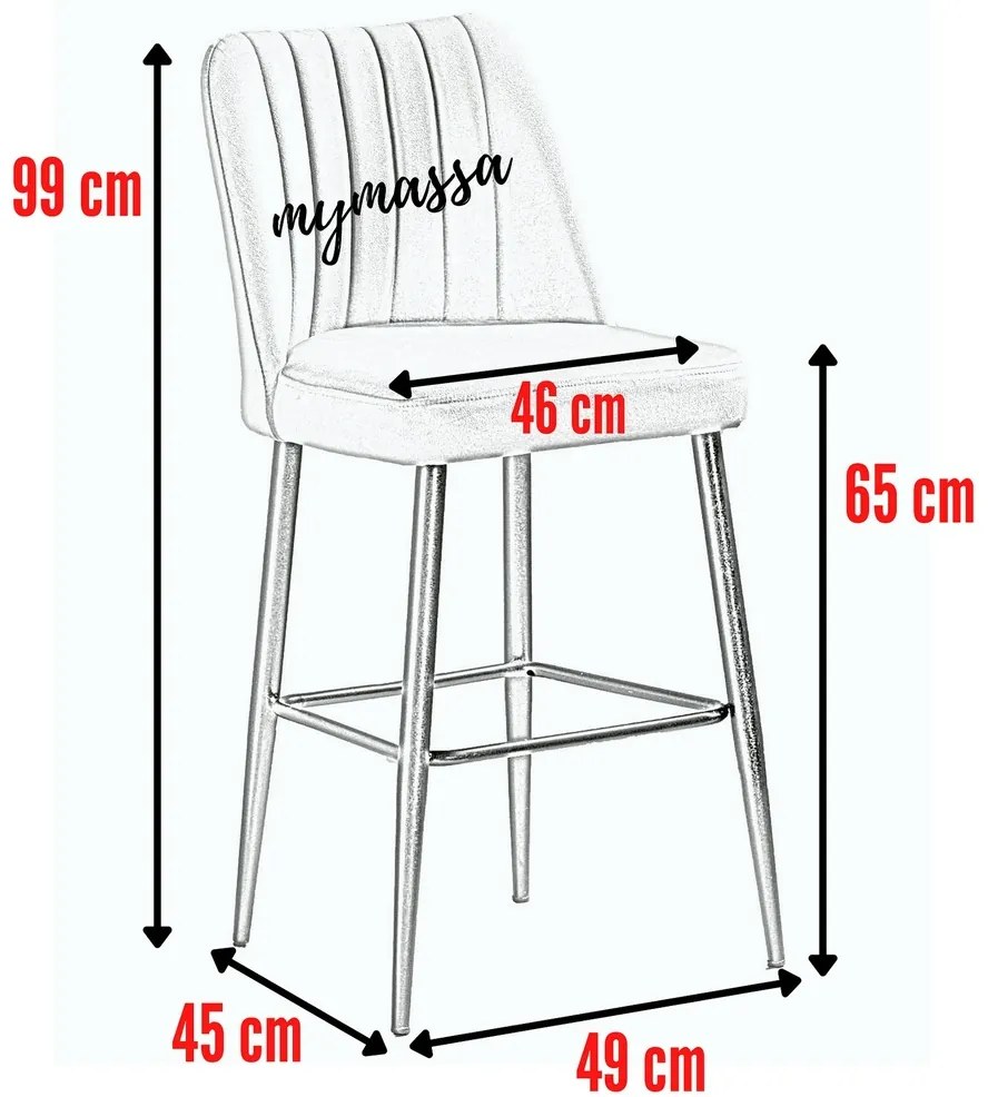 Set de scaune de bar Vento Grey, 2 buc., 2 buc.