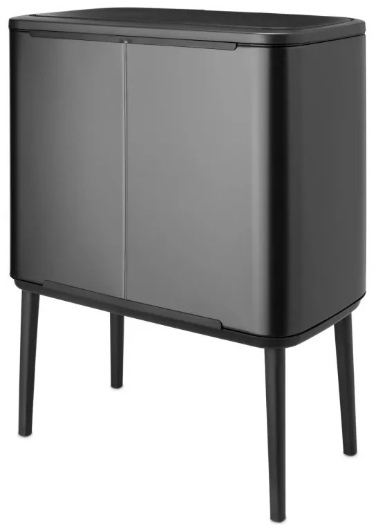 Coș Brabantia Bo Touch 1008857, 3x11 l, Deschidere lină și silențioasă, Deschidere mare, Gri închis