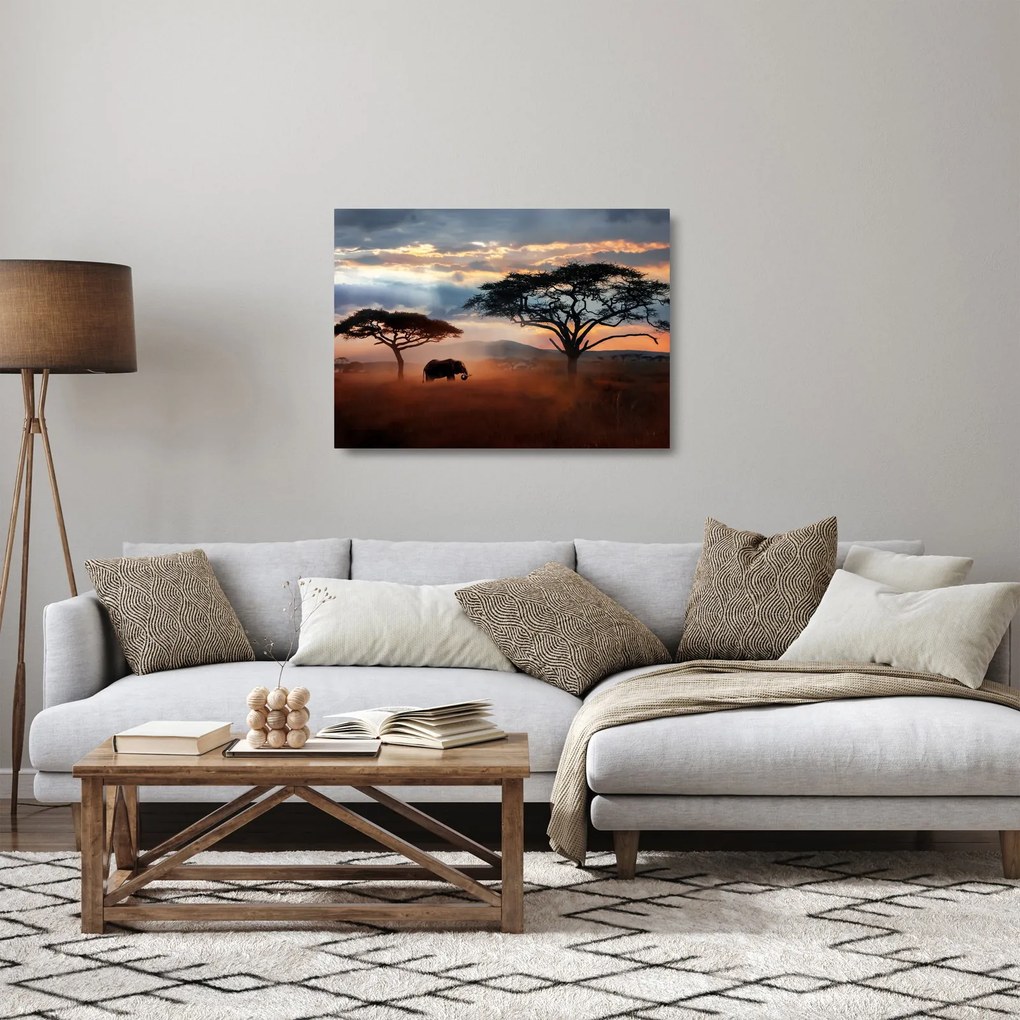 Tablou pe sticlă - Parcul Național Serengeti, Tanzania, Africa (70x50 cm)
