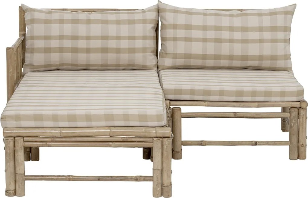 Puf modular de exterior natur din lemn de bambus, „Korfu”