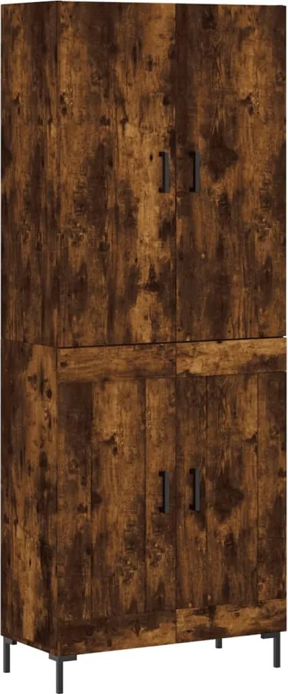 vidaXL Dulap înalt, stejar fumuriu, 69,5x34x180, lemn compozit