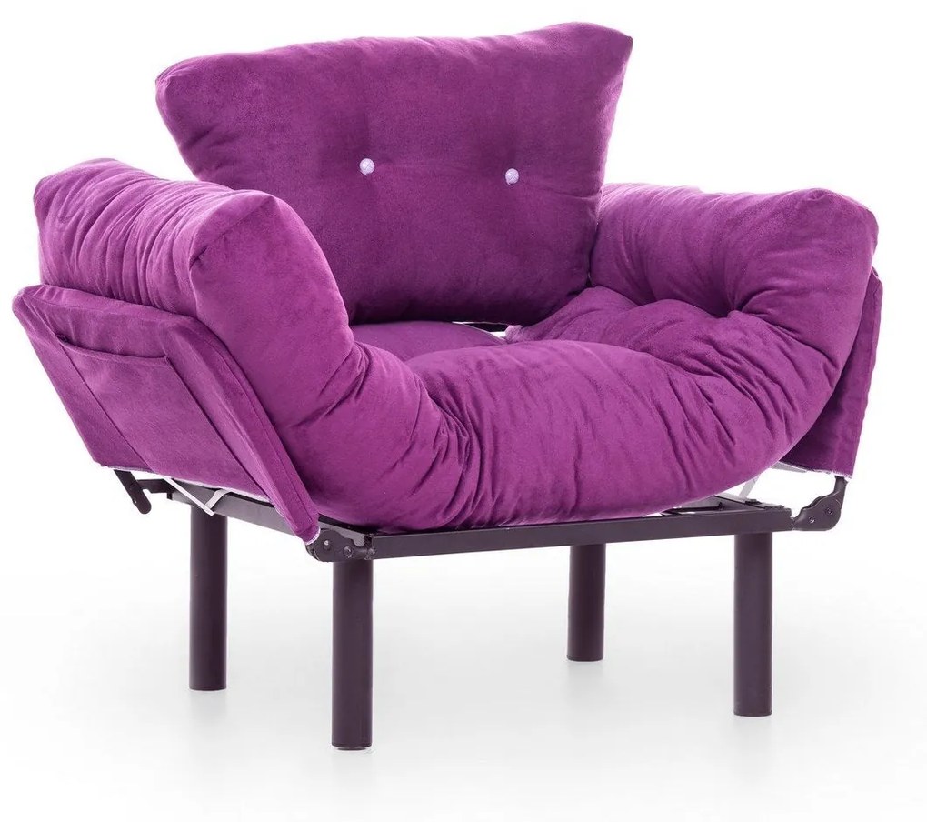 Fotoliu Extensibil Mocca, Violet, 95 x 70 x 85 cm
