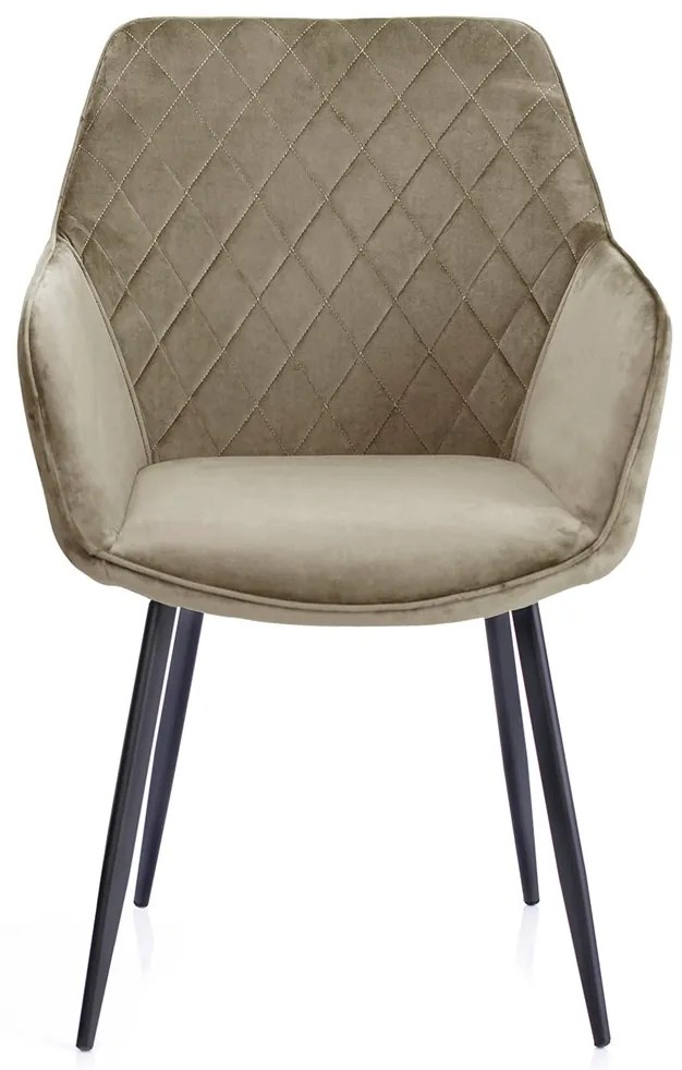 Scaun de sufragerie din catifea VIALLI cappuccino