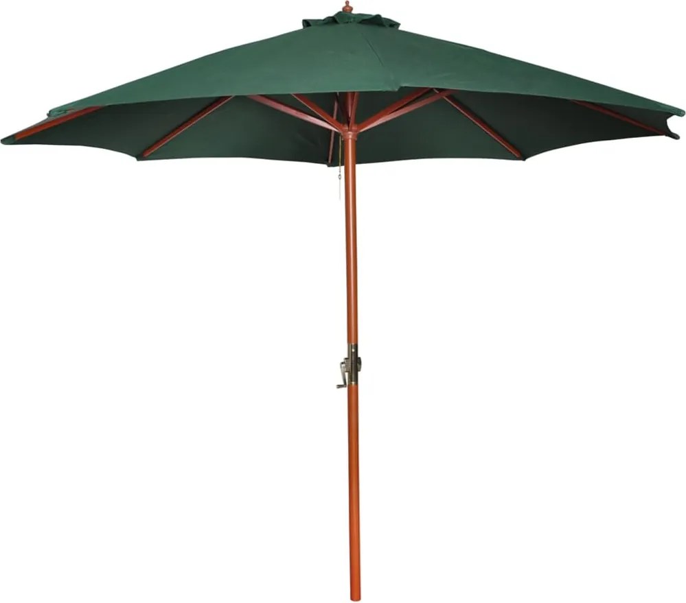 vidaXL Umbrelă de soare, verde, 258 cm