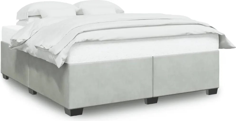 vidaXL Cadru de pat fără saltea, gri deschis, 200x200 cm, catifea