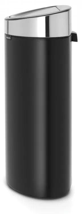 Coș de gunoi Brabantia Touch Bin New 40L, Matt Black, capac metalic 650530