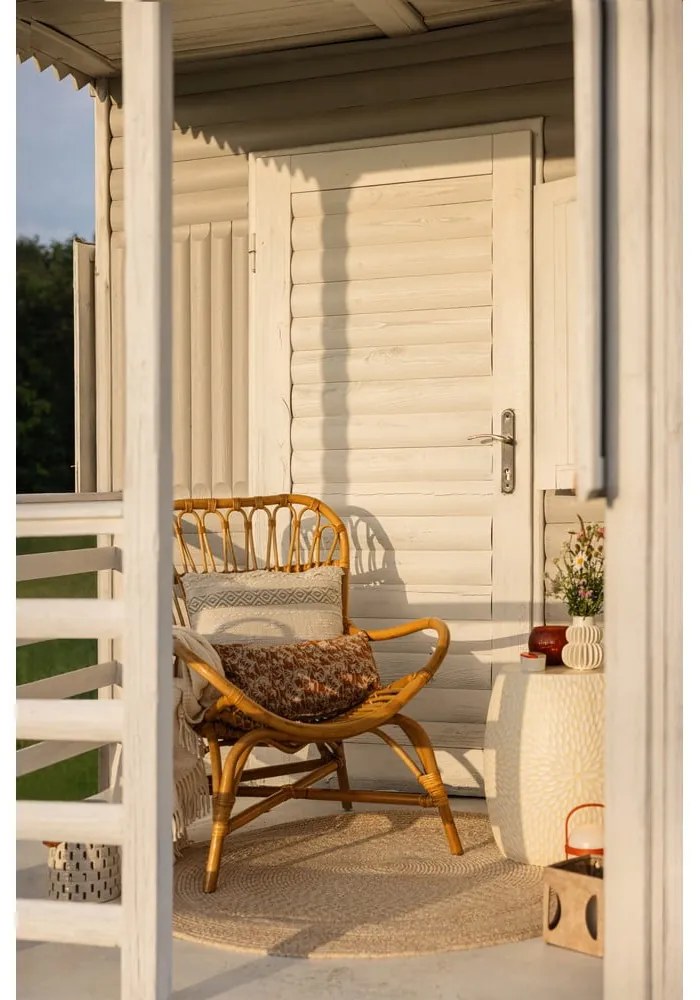 Măsuță auxiliară de grădină Bonami Selection Dalia, ø 40 cm, alb