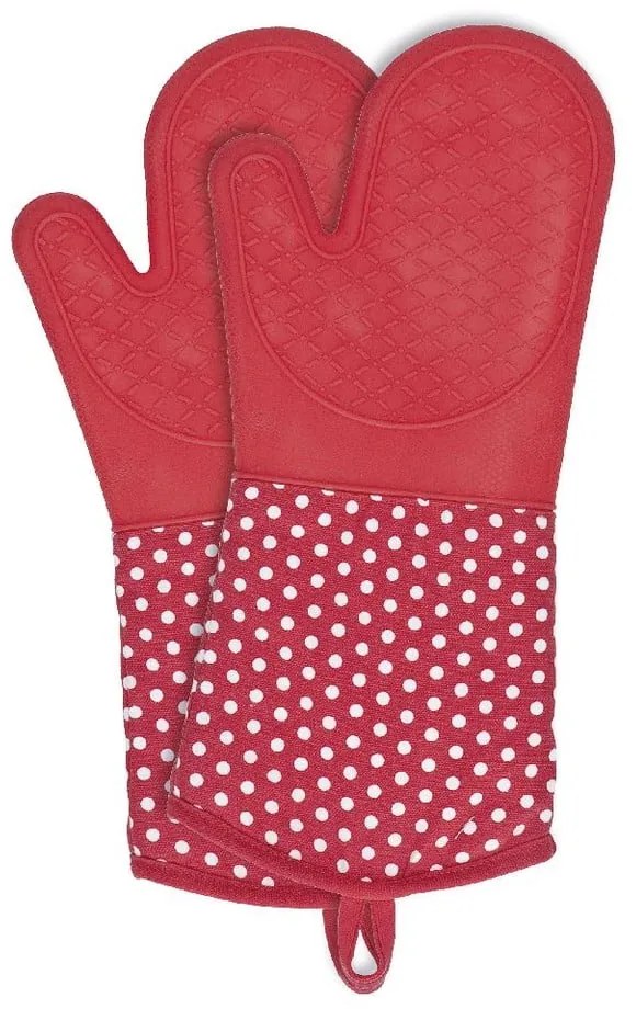 Set 2 mănuși din silicon Wenko Oven Red, roșu