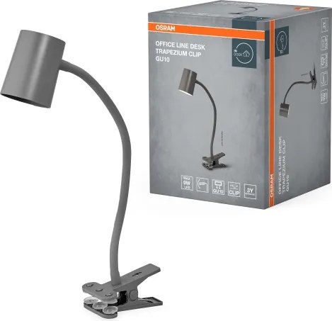 Lampă de birou Osram DESK LINE cu clemă 1xGU10/9W/230V gri