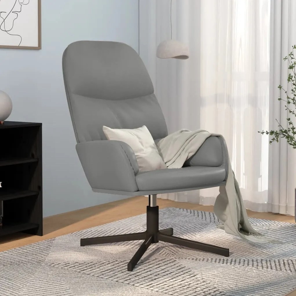 341056 vidaXL Scaun de relaxare,gri, piele ecologică