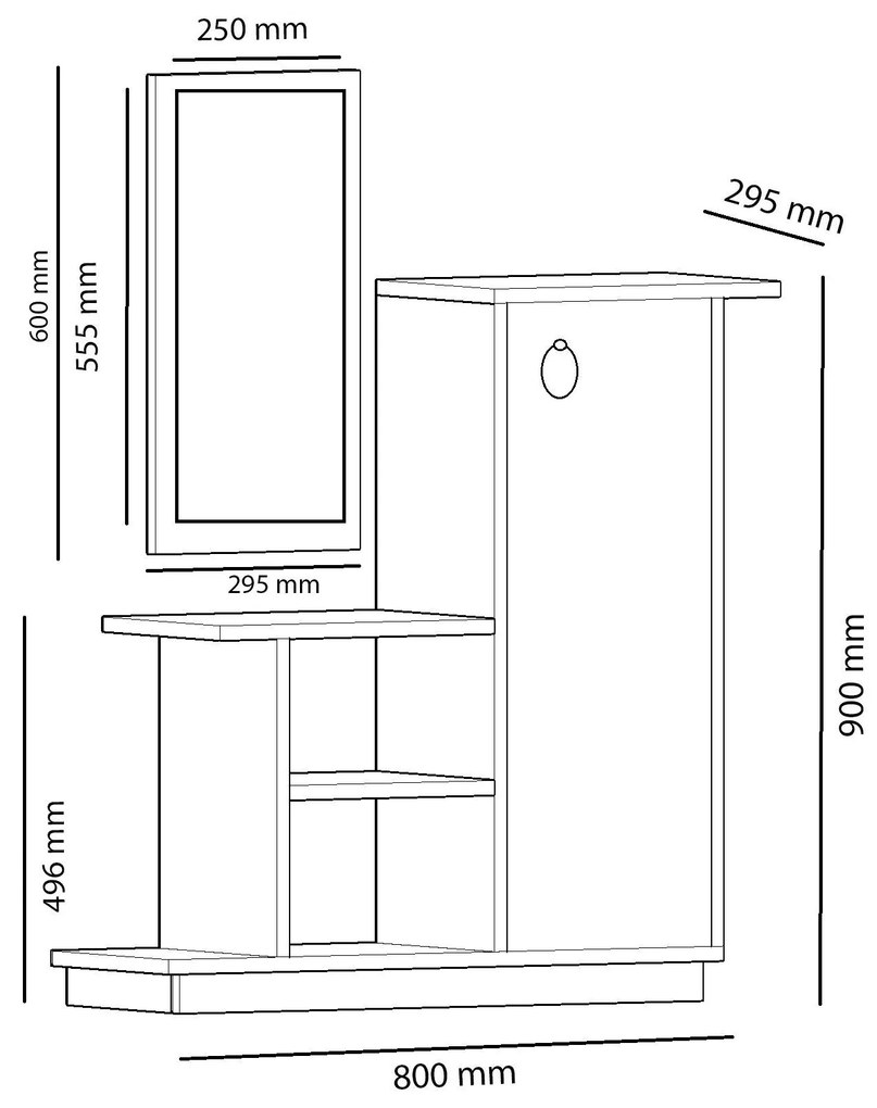 Mobilier Hol Kenulu (stejar + antracit) . 1093883