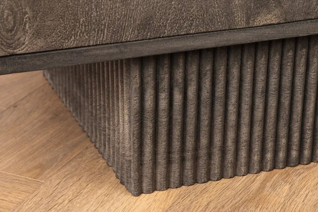 Comoda TV cu model optic 3D, Lemn mahon gri, ART DECO 170cm