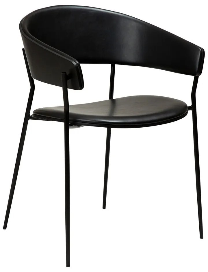 Scaun de sufragerie negru mat cu cotiere Crib – DAN-FORM Denmark