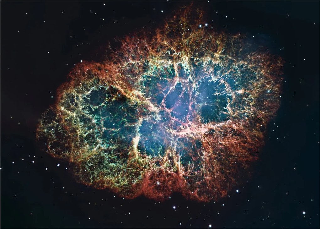 Tablou pe sticlă - Nebuloasa Crabului (70x50 cm)