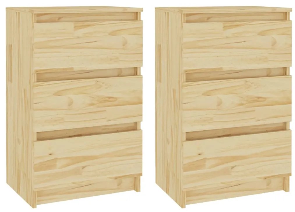 808084 vidaXL Noptiere, 2 buc., 40x29,5x64 cm, lemn masiv de pin