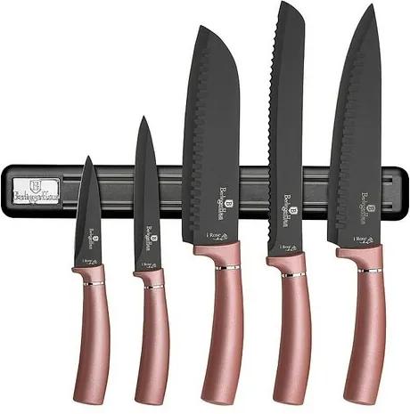 Set 6 cuțite Berlinger Haus I-Rose Edition, cu bară magnetică