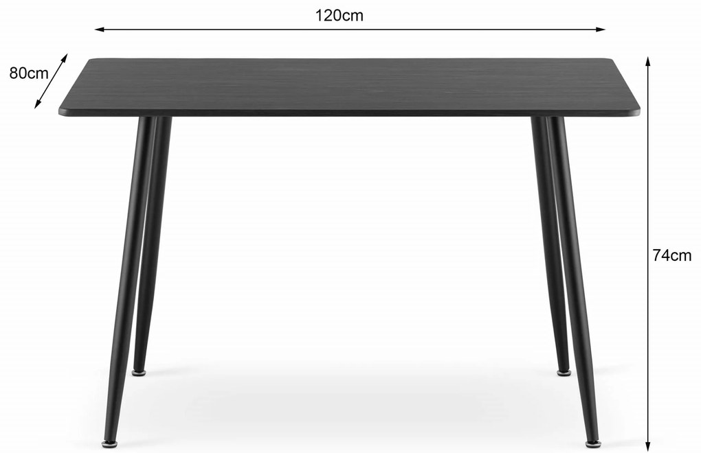 Masa de sufragerie cu blat in decor frasin WERONA 120x80