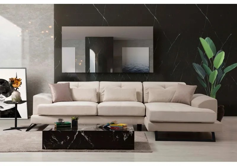 Canapea Tip Coltar cu Spatar Reglabil Frido Corner Right (L3+Chl) - Ecru