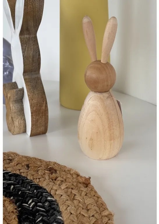 Iepuras din lemn BUNNY DAISY 17,5 cm natural