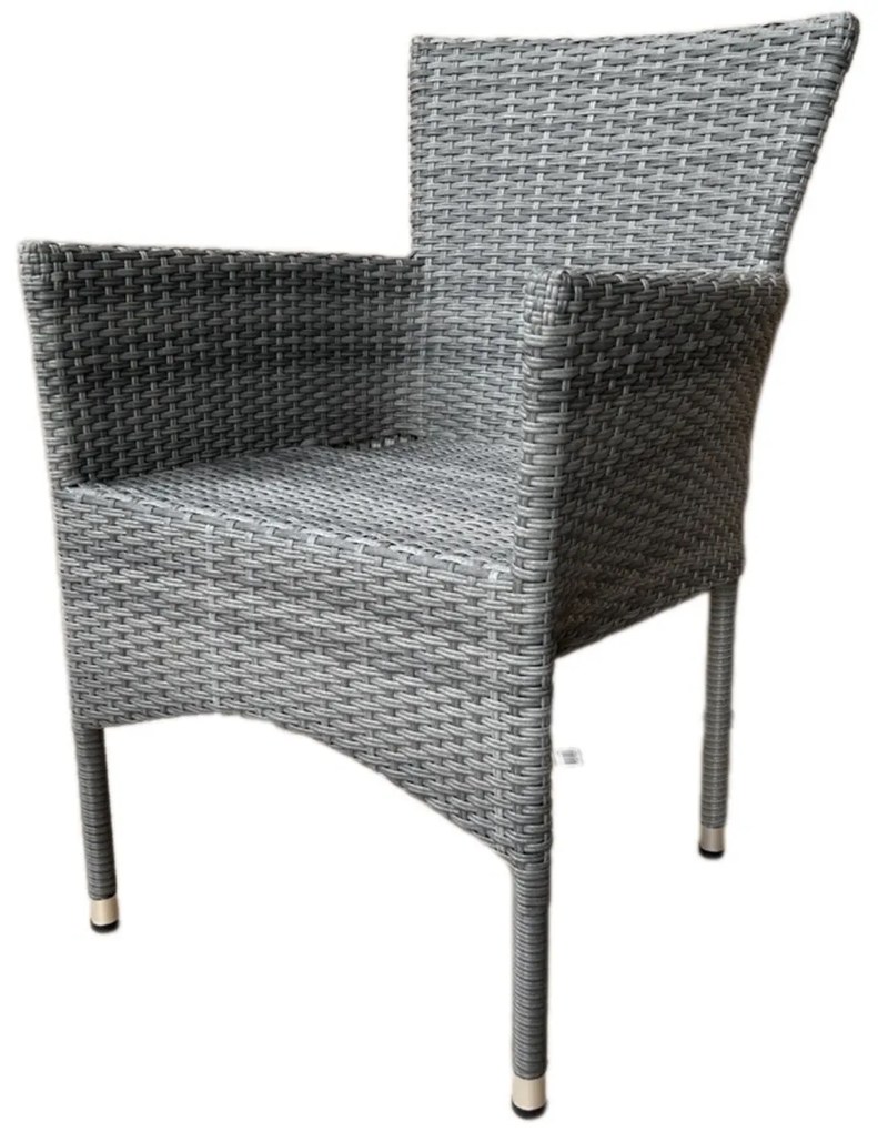 Autronic Scaun de gradina, metal, polyrattan, gri,AZC-S2118 GREY