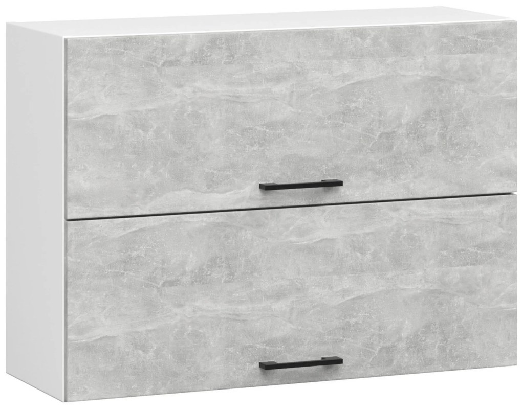 Dulap de bucătărie superior Organo 80 G2 (alb + beton). 1117535
