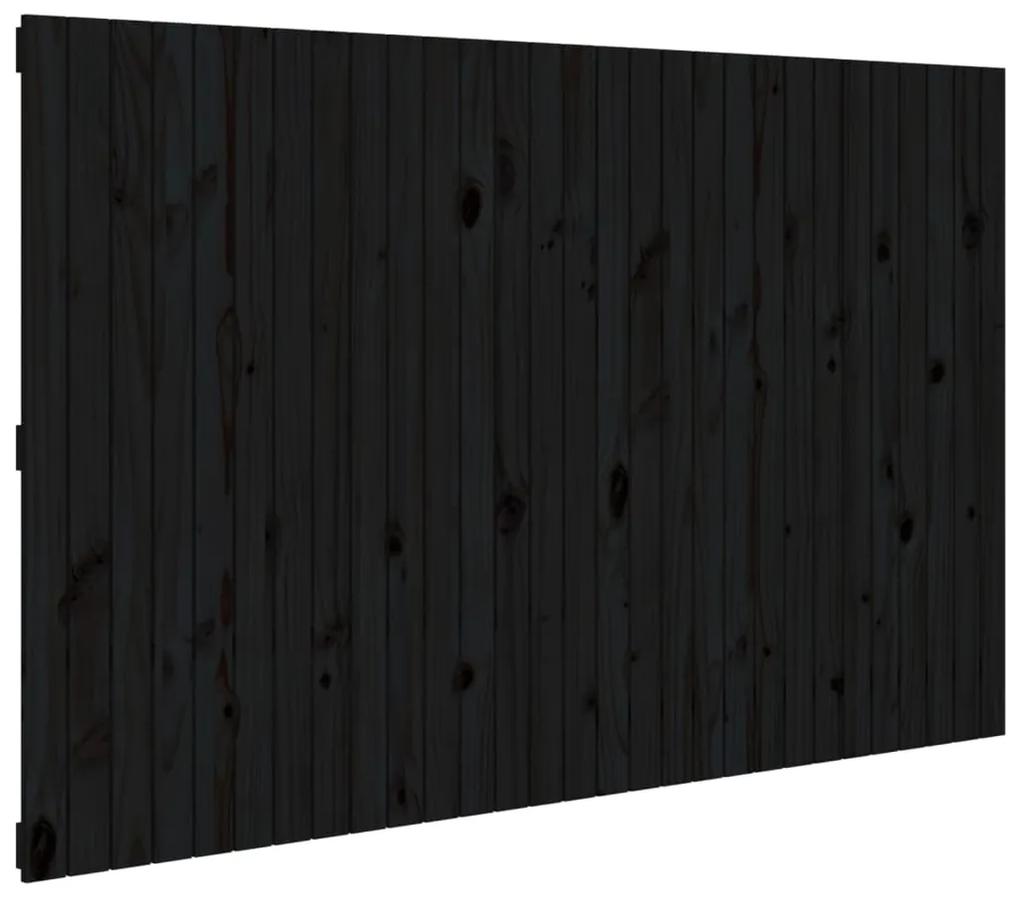 824967 vidaXL Tăblie de pat pentru perete, negru, 185x3x110 cm lemn masiv pin