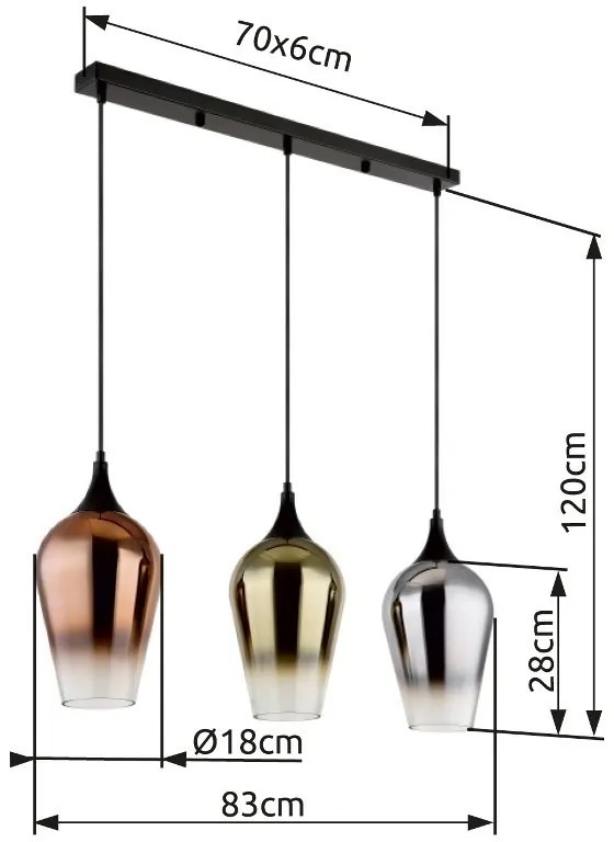Lustra suspendata design modern LAVUS 3L