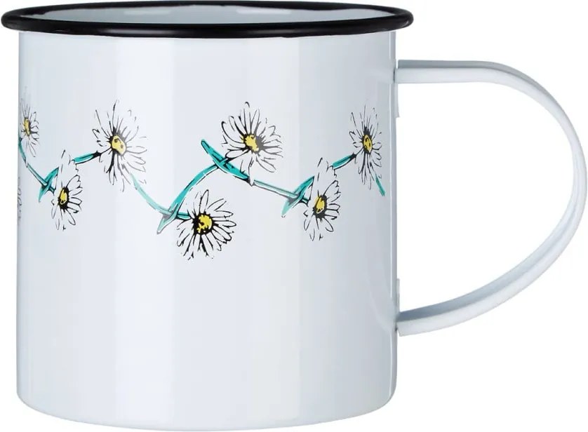 Cană metalică Premier Housewares Daisy, 350 ml, alb