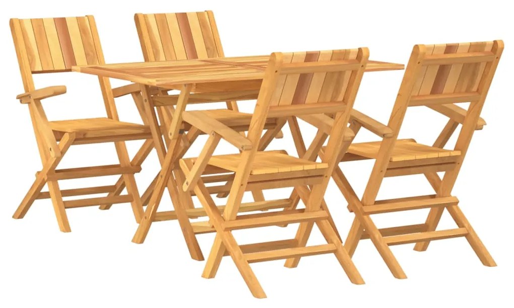 3155009 vidaXL Set masă pentru grădină, lemn masiv de tec, 5 piese