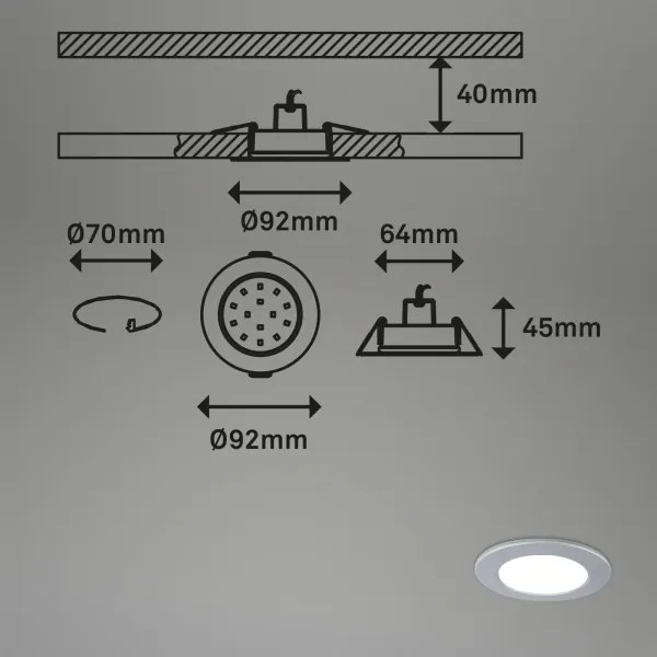 SET 3x plafonieră LED RGBW dimabilă pentru baie LED/4,8W/230V IP65 Briloner