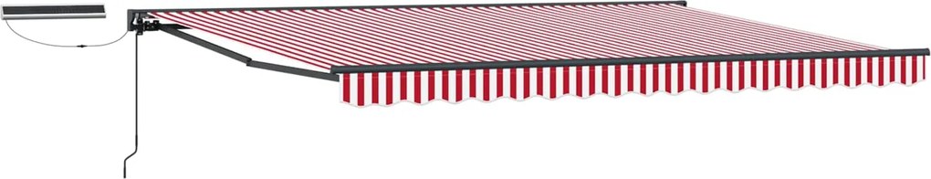 vidaXL Cort electric retractabil Roșu și Alb 4 × 3 m