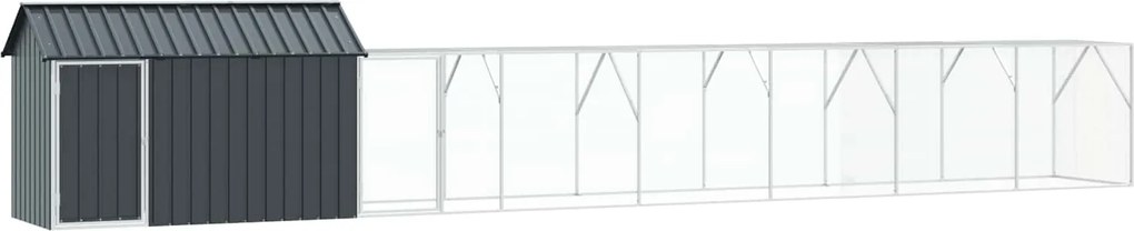 vidaXL Cușcă pentru păsări cu depozitare Antracit 821,5 x 111 x 142 cm