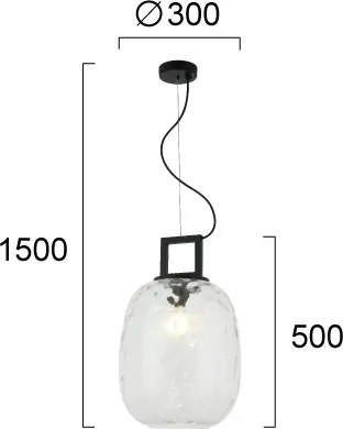 Lustră pe cablu LUCY 1xE27/40W/230V neagră