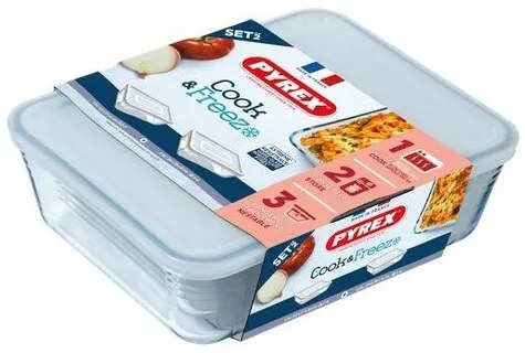Pyrex Set de recipiente din sticlă 2 buc., 1,5 l +2,6 l