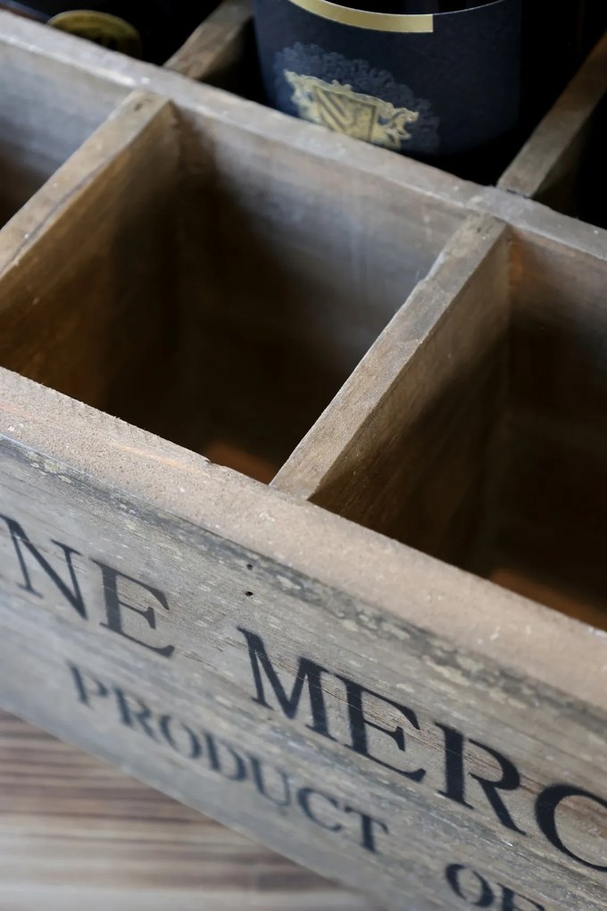 Cutie cu 10 compartimente din lemn de pin, "Wine Merchants"