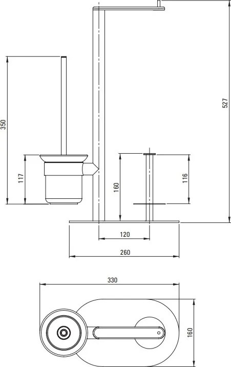 ROUND Suport Hârtie Igienică Stativ - 3-Funcții Finisaj: Auriu Periat ADR_R732