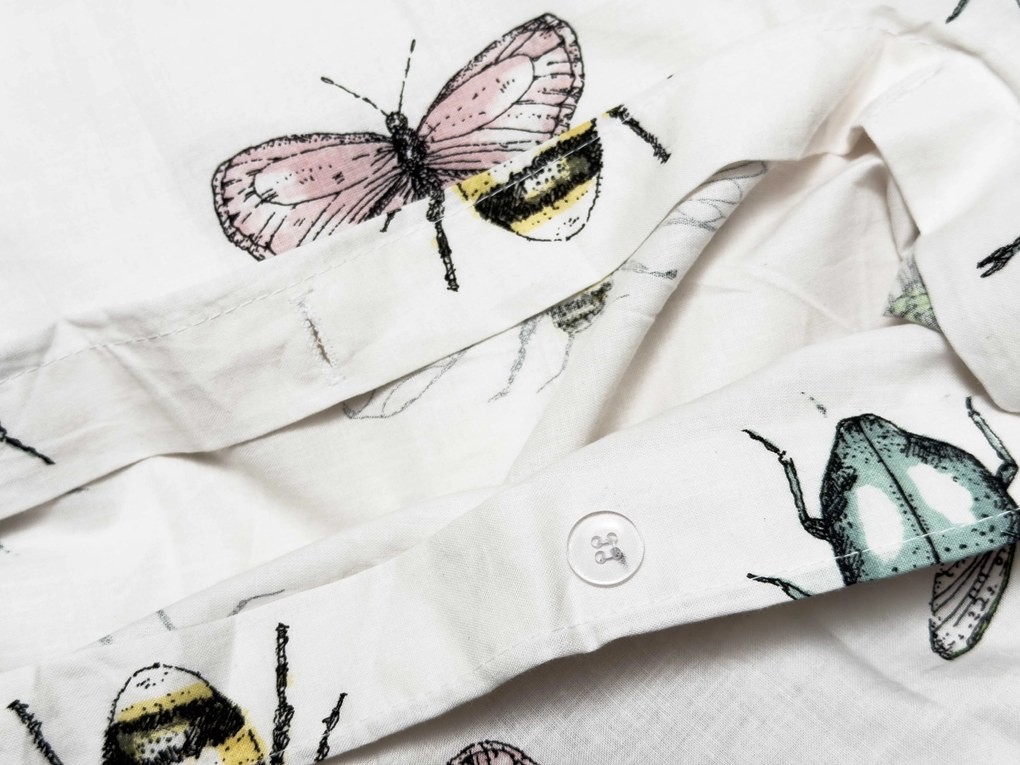 Lenjerie de pat din bumbac pentru patut TINY WINGS albă Dimensiune lenjerie de pat: 45 x 65 cm | 90 x 135 cm