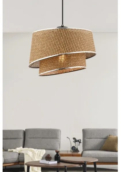 Pendul pe cablu BARETTE 1xE27/60W/230V maro/crom lucios