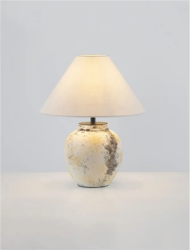 Veioza decorativa, Ceramica, Tesatura, Alb, LUPE