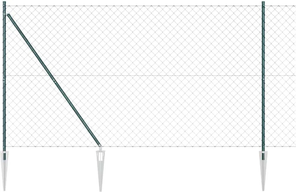 vidaXL Stâlp de gard. Verde 10 x 1,6 m (plasă 60 x 60 mm) Oțel și PVC