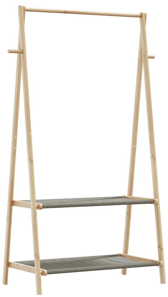 vidaXL Cuier pentru haine cu rafturi, 96x45,5x150,5 cm, bambus