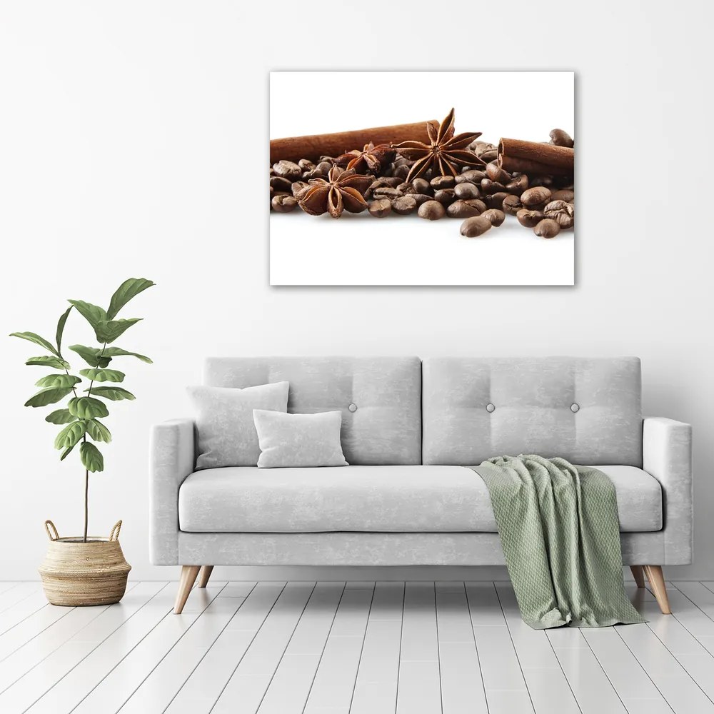 Tablou pe pânză canvas Boabe de cafea scorțișoară