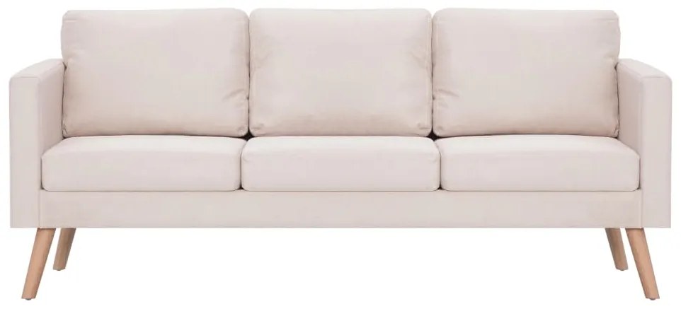 Set de canapele, 2 piese, crem, material textil Crem, 2 locuri + 3 locuri