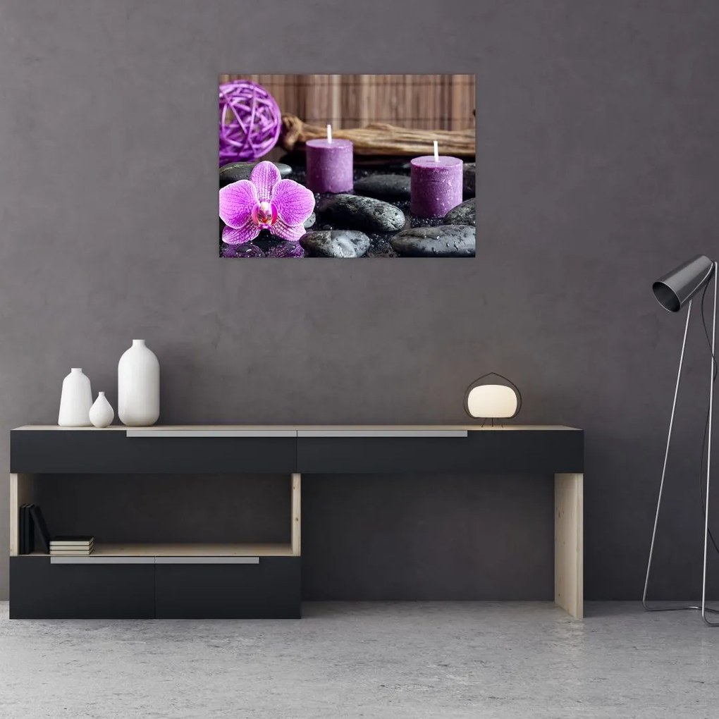 Tablou pe sticlă - Relaxare (70x50 cm)