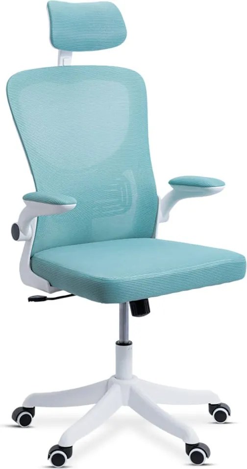 Scaun ergonomic OFF 336 bleu, spătar înalt și brațe rabatabile