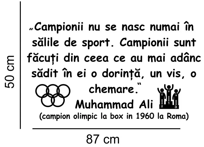 Sticker perete citat Muhammad Ali