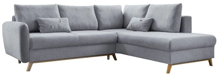 Colțar extensibil cu șezlong pe partea dreaptă Miuform Scandic Lagom L, gri deschis