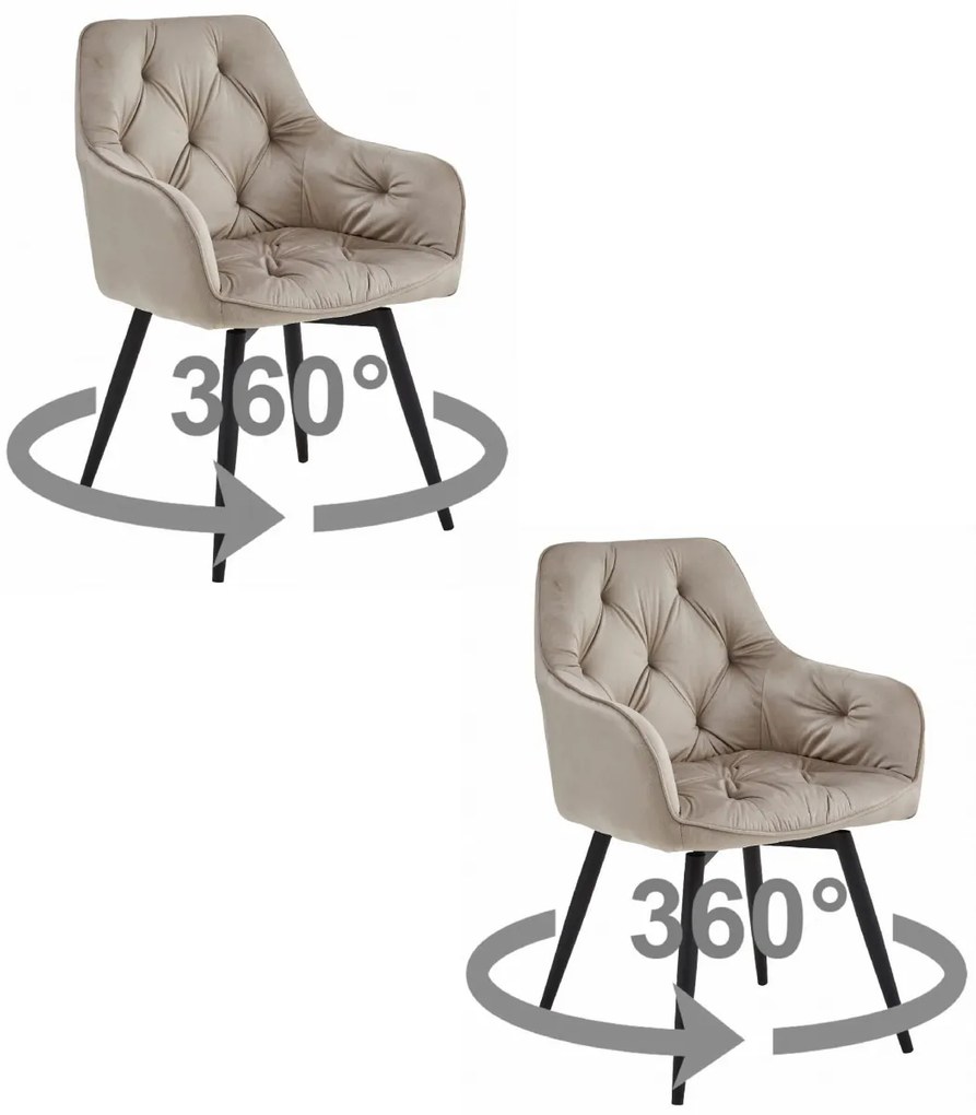 Scaun de masa rotativ JORK360 VELVET, bej