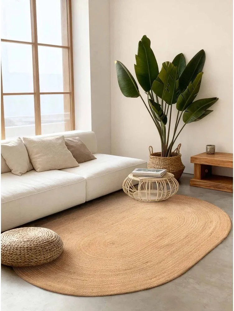 Covor în culoare naturală reversibil/țesut manual din iută 160x230 cm Braided – Hanse Home