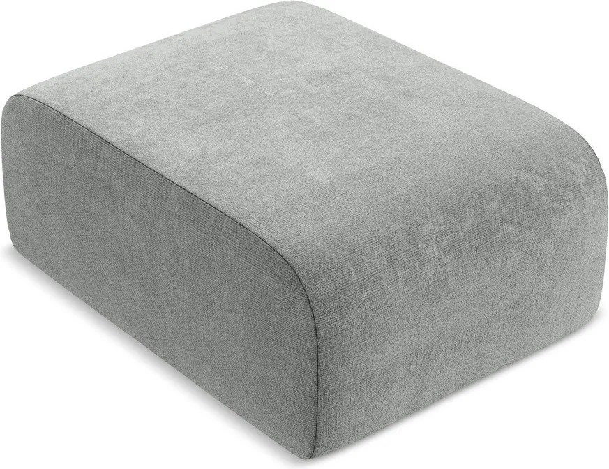 Taburet gri cu tapițerie din chenille Lani – Makamii